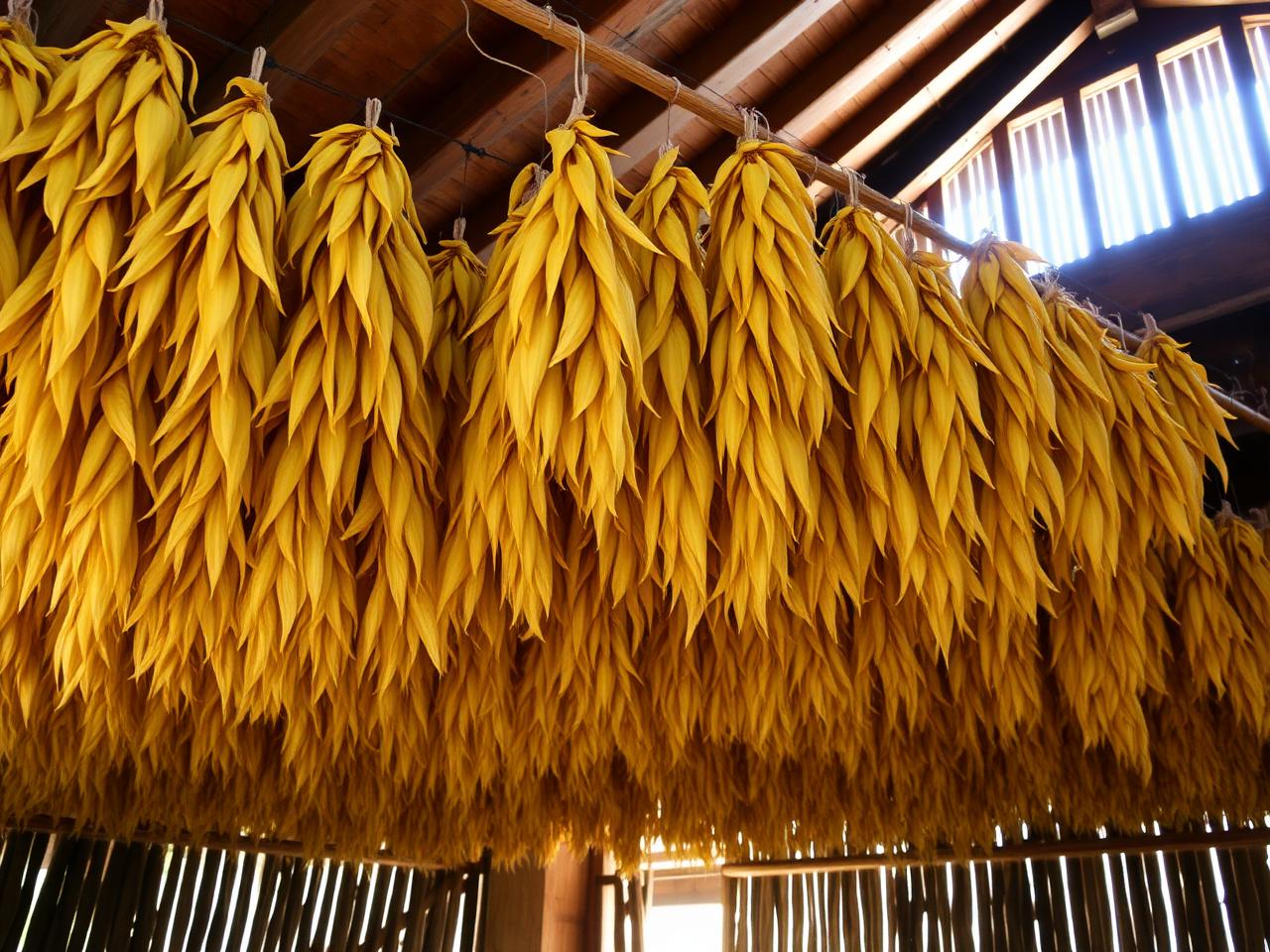 Secado de hojas en galpones tradicionales
