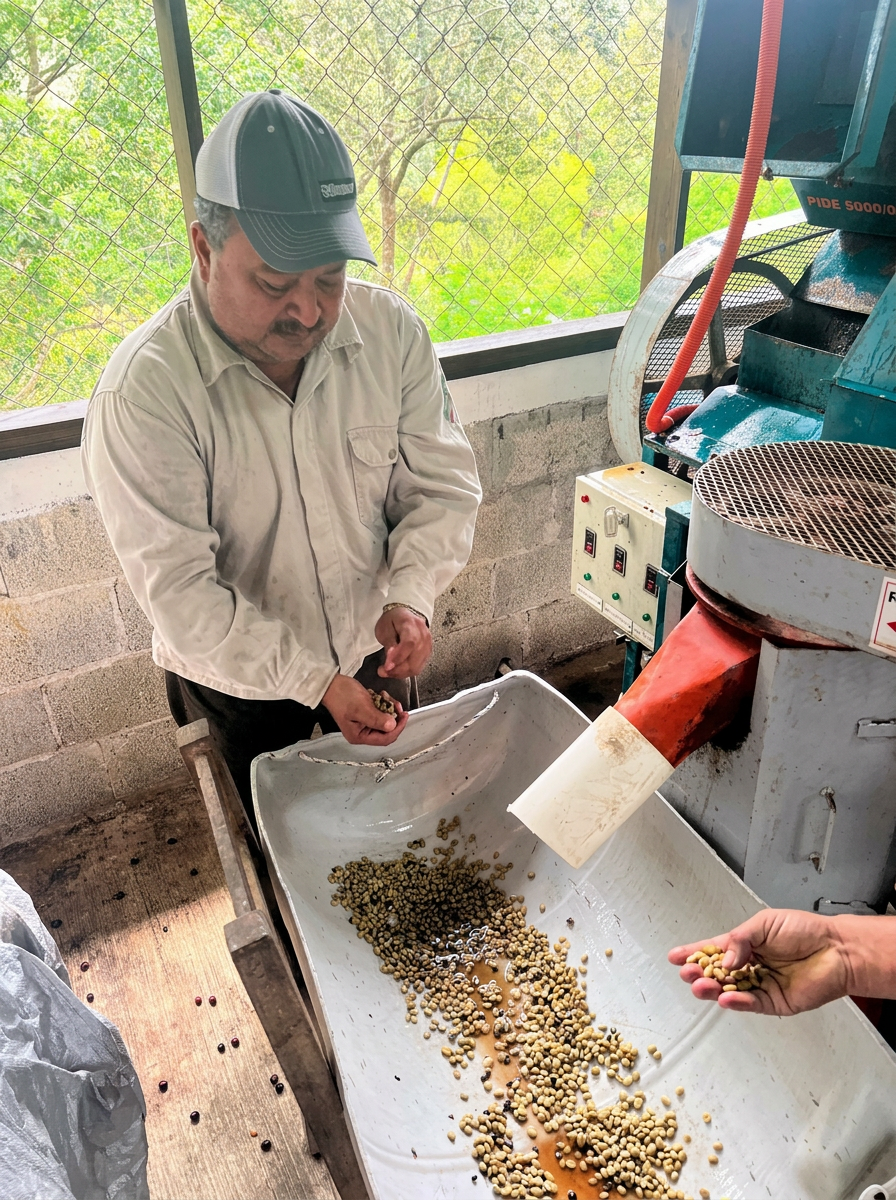 Beneficio húmedo y separación del grano