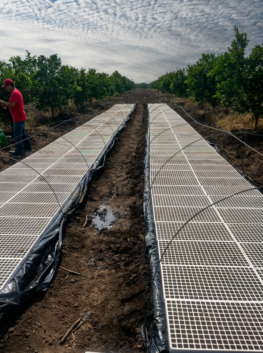 Charolas de germinación bajo microtúneles en campo