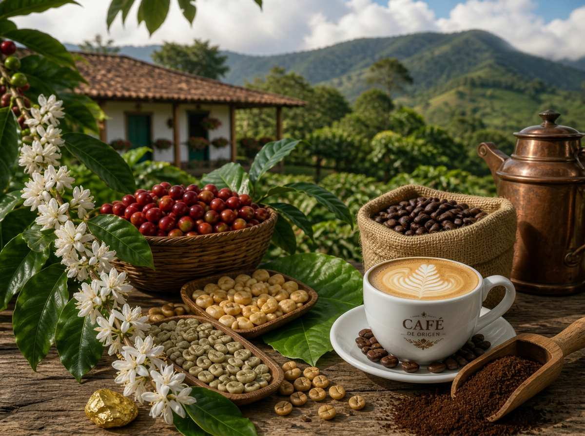 Cultivo de café en plena floración